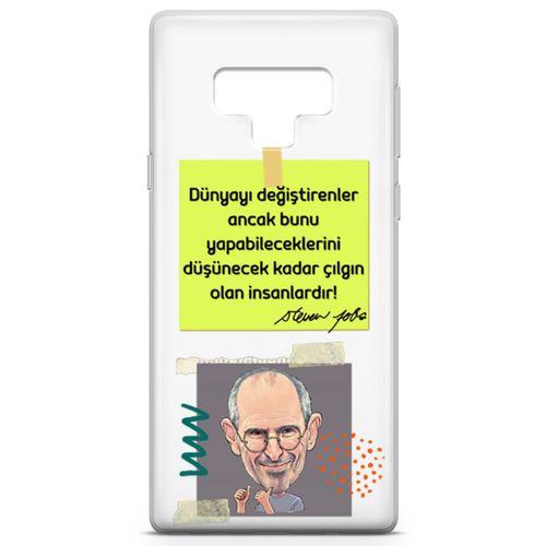 Samsung Galaxy Note 9 Kılıf Caps Steve Jobs Arka Kapak Koruma Desenli Full Koruyucu
