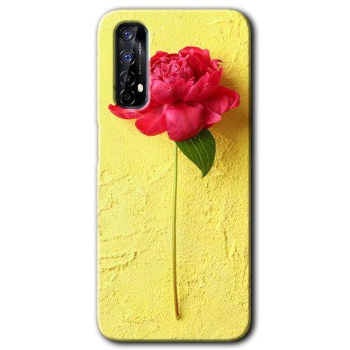 Realme 7 Kılıf HD Desen Baskılı Arka Kapak - Kırmızı Gül + Kırılmaz Cam