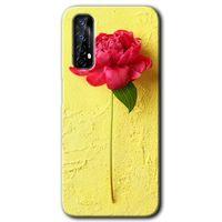 Realme 7 Kılıf HD Desen Baskılı Arka Kapak - Kırmızı Gül + Kırılmaz Cam