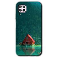 MRCİLETİSİM Huawei P40 Lite Kılıf HD Desen Baskılı Arka Kapak + Temperli Cam - House In Woods