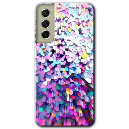 Samsung Galaxy S21 FE Kılıf Baskılı Kapak - Mosaic Fragments Colorfull +Tam Ekran Koruyucu