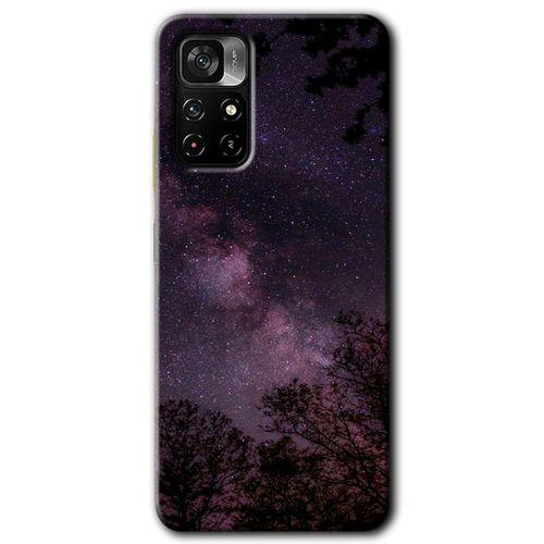 Potkal Hediye Fabrikası Xiaomi Redmi Note 11T Kılıf HD Desen Baskılı Arka Kapak - Gece Galaksi