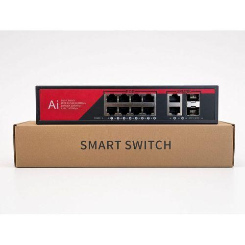 EZCOOL EZ-08PSX-SFP 8 PORT 8GE+2GE+2SFP 120W GİGABİT POE SWİTCH