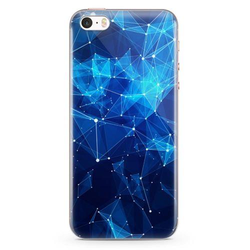 Apple iPhone SE Kılıf Mavi Ağ Güvenliği Arka Kapak Koruma Desenli Full Koruyucu
