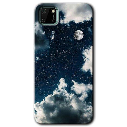 Huawei Y5P Kılıf HD Desen Baskılı Arka Kapak + Temperli Cam - Gece Gökyüzü