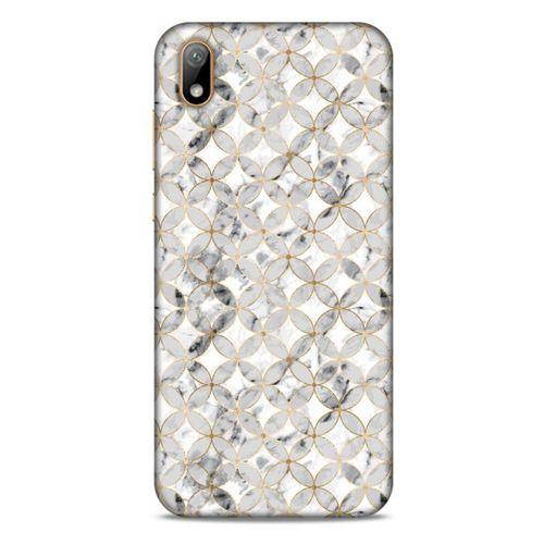 Mermer Desenli (37) Tema Silicone Cover Gümüş Gri Huawei Y5 2019 Kılıf