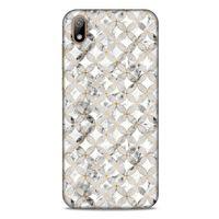 Mermer Desenli (37) Tema Silicone Cover Gümüş Gri Huawei Y5 2019 Kılıf