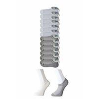 Gri ve Beyaz Erkek Görünmez Çorap 12 çift