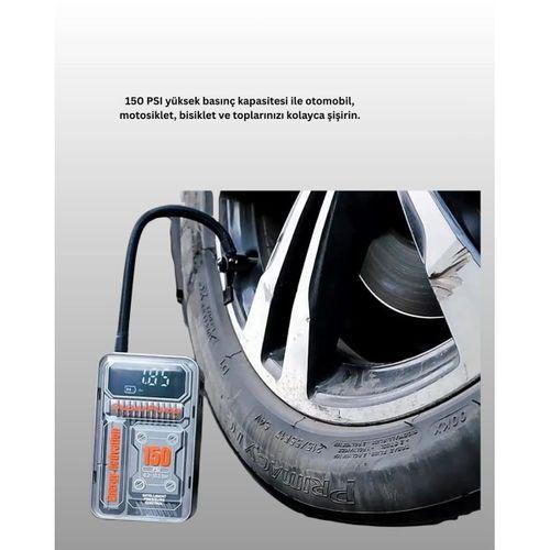 150 Psı Kablosuz Dijital Ekranlı Taşınabilir Araç Lastik Pompası