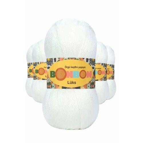 5 Adet Lüks Patik İpi Yünü Beyaz 98200 - bonbon mudanis