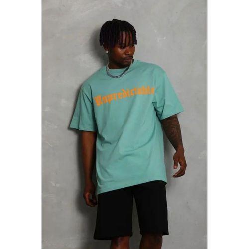 Erkek Baskılı T-Shirt Kısa Kol Bisiklet Yaka Regular Fit Rahat Kalıp Günlük Tişört - Mint Yeşili