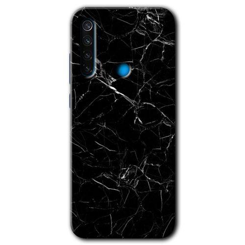 MRCİLETİSİM Xiaomi Redmi Note 8T Kılıf HD Desen Baskılı Arka Kapak + Temperli Cam - Siyah Mermer