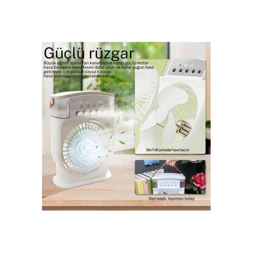 600 Ml Su Hazneli Taşınabilir Masaüstü Vanilatör Güçlü Fan Ve 2000 Mah Pil Yeşil