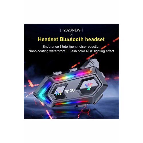 Y20 Motor Kurye Kask Kulaklık Rgb Modlu Bluetooth Motosiklet Kulaklık 5.3 Bluetooth Interkom