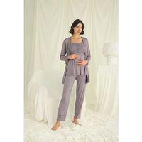 Dantelli Önü Düğmeli Hamile Lohusa 3'lü Pijama Takımı