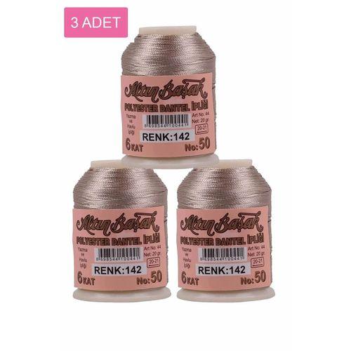 3 Adet Altınbaşak Oya ve Dantel İpi 20 gr - Royaleks - No: 142