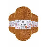 5 Adet Baby One Tüylenmeyen El Örgü İpi Yünü Hardal K1854