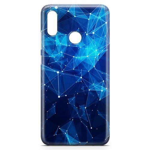 Huawei Y7 2019 Kılıf Mavi Ağ Güvenliği Arka Kapak Koruma Desenli Full Koruyucu