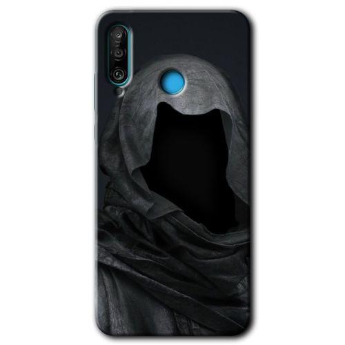 Huawei P30 Lite Kılıf HD Desen Baskılı Arka Kapak + Temperli Cam - Death