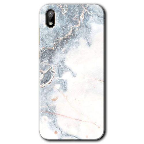 Huawei Y5 2019 Kılıf HD Desen Baskılı Arka Kapak - White Marble + Kırılmaz Cam