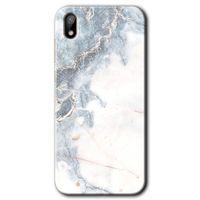 Huawei Y5 2019 Kılıf HD Desen Baskılı Arka Kapak - White Marble + Kırılmaz Cam
