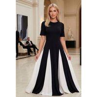 Kadın Eteği Parçalı Kısa Kol Maxi Elbise