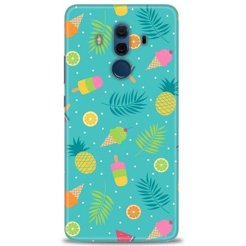 Huawei Mate 10 Pro Kılıf HD Baskılı Kılıf - Dondurma ve Yapraklar + Tam Ekran Koruyucu