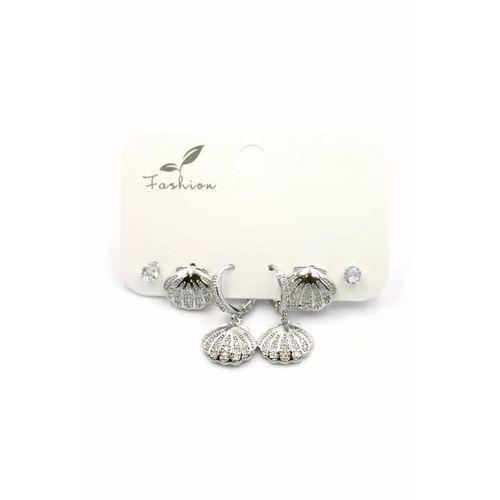 Çoklu Deniz Kabuğu Küpe - Gümüş