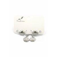 Çoklu Deniz Kabuğu Küpe - Gümüş