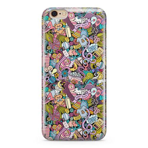 Apple iPhone 6 6s Kılıf Erkek Bebek Giyim Doodle Arka Kapak Koruma Desenli Full Koruyucu