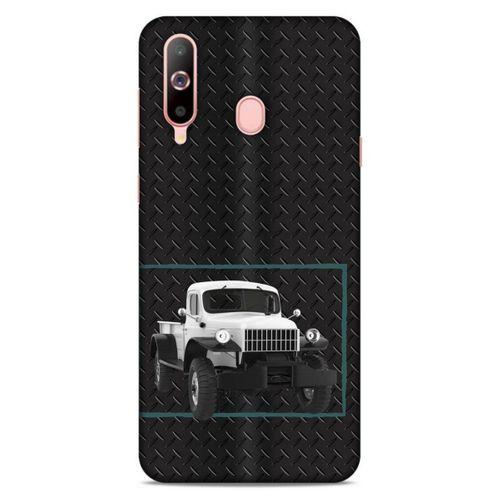 Lopard Samsung Galaxy A60 Uyumlu Kılıf PickUpX (13) Silikon Kap Siyah Beyaz