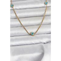 316L Çelik Gold Renk Nazarlı Model Kadın Kolye