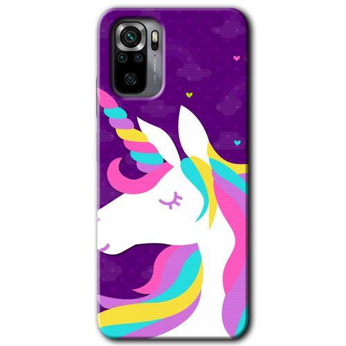 MRCİLETİSİM Xiaomi Redmi Note 10 Kılıf Baskılı Kapak - Unicorn Sleep + 5D Tam Kaplayan Cam