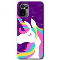 MRCİLETİSİM Xiaomi Redmi Note 10 Kılıf Baskılı Kapak - Unicorn Sleep + 5D Tam Kaplayan Cam