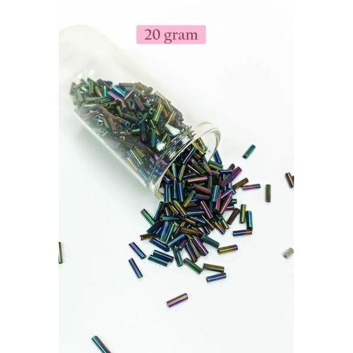 Uzun Boru Kesme Boncuk Çap 2mm Uzunluk 10 mm - 4 Renk - Toplam 80 Gram - BNC427