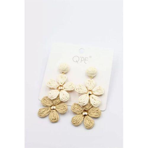 Hasır Çiçek Küpe - ÇOK RENKLİ