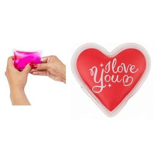 Kalpli Sevgi Mesajlı Cep Sobası,El Isıtıcı,Sıcak Su Torbası Pvc  9Cm