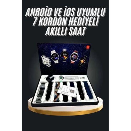 7 Kordonlu Akıllı Saat Siyah Kasa Dokunmatik Ekran Uyku Ve Sağlık Takibi