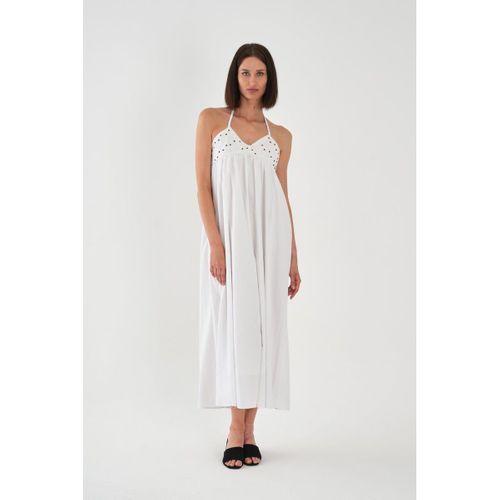 ALEXANDERGARDI Halter Yaka Brode Detaylı Maxi Elbise
