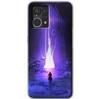 MRCİLETİSİM Oppo Reno 7 4G Kılıf HD Desen Baskılı Arka Kapak+Temperli Cam - Wanderer Silhouette