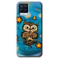 Realme 8 Pro Kılıf HD Desen Baskılı Arka Kapak + Temperli Cam - Owl Bird Stars