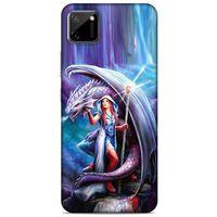 Oppo Realme C11 Kılıf Dragons (31) TPU Kılıf Ejderha ve Sahibe