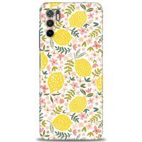 Xiaomi Poco M3 Pro Kılıf HD Baskılı Kılıf - Limon ve Çiçekler + Tam Ekran Koruyucu