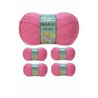 5 Adet Vizon Premium Akrilik El Örgü İpi Yünü Renk No:180 Kuru Gül