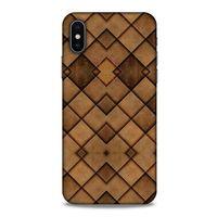 Apple Iphone X Kılıf Patchwork (26) Tpu Silikon Kılıf Açık Kahverengi