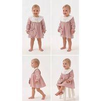 6-24 Ay Müslin Keten Pamuk Çantalı Bebek Elbisesi