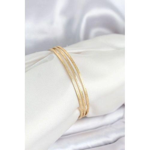 316L Çelik Gold Renk Simli Model Ajda 65 mm Kadın Bileklik