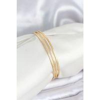 316L Çelik Gold Renk Simli Model Ajda 65 mm Kadın Bileklik