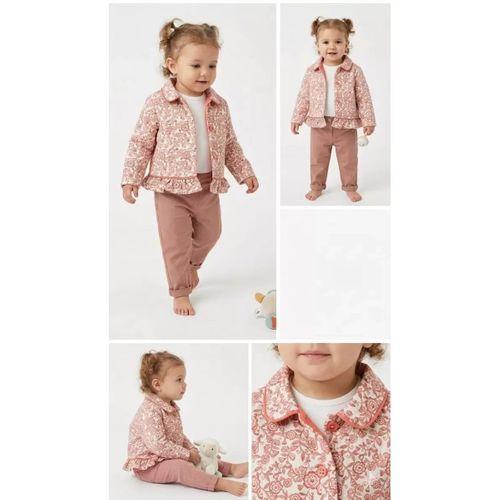 6-24 Ay Ceketli Keten Pantolonlu 3lü Bebek Takımı