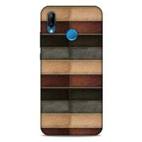 Huawei P20 Lite Kılıf Patchwork (20) Koruyucu Kılıf Bej Siyah